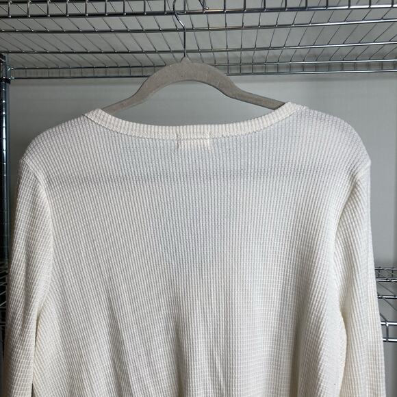 Anthropologie t.la Womens Ivory Nadia Cutout Waffle Knit Top Size M Boho Slouchy - Picture 9 of 10